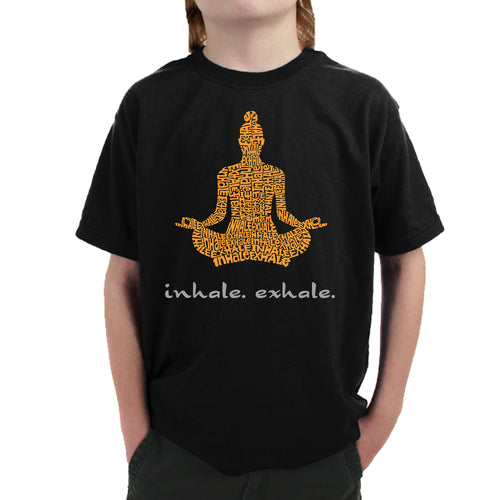 Inhale Exhale - Boy's Word Art T-Shirt