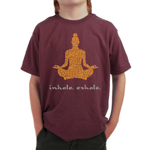 Inhale Exhale - Boy's Word Art T-Shirt