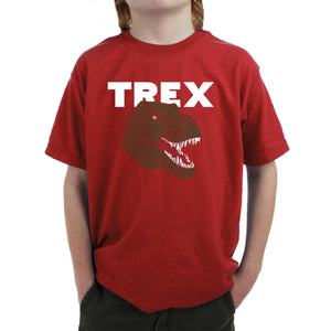 T-Rex Head  - Boy's Word Art T-Shirt