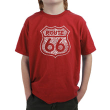 Load image into Gallery viewer, Get Your Kicks on Route 66 - Boy&#39;s Word Art T-Shirt