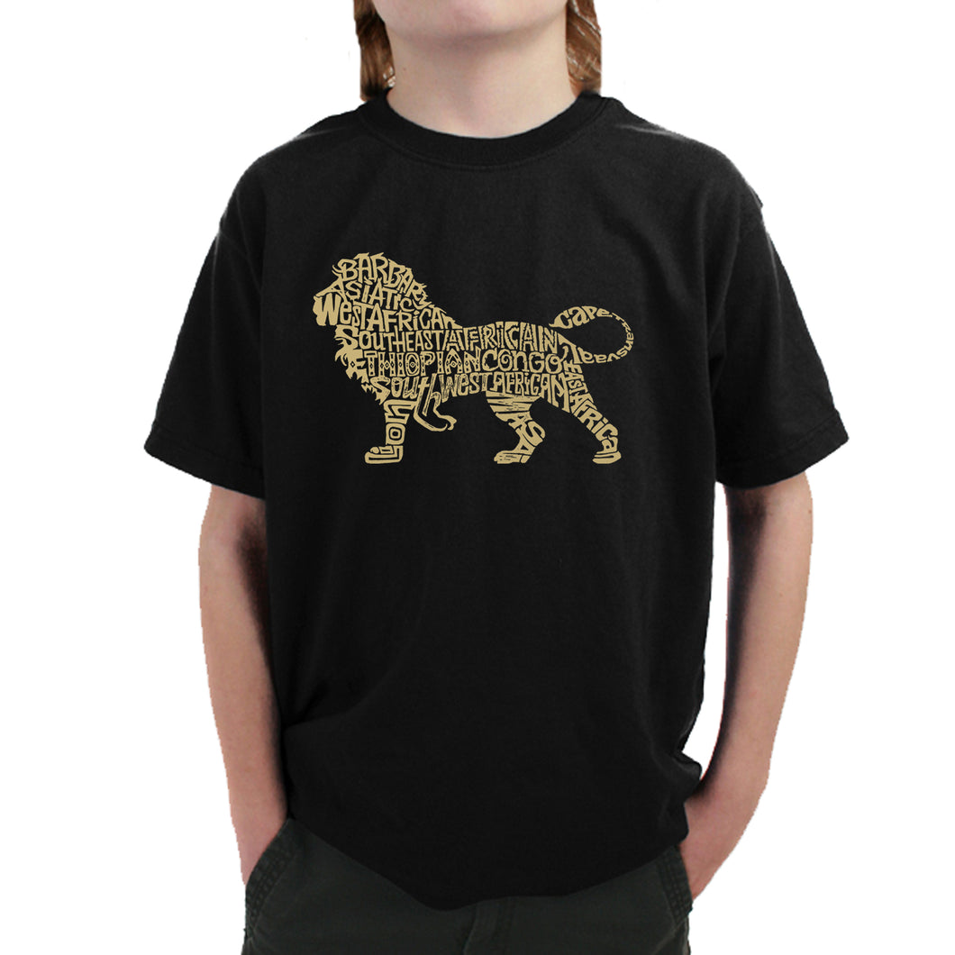 Lion - Boy's Word Art T-Shirt