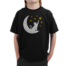 Load image into Gallery viewer, Cat Moon - Boy&#39;s Word Art T-Shirt