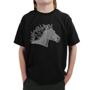 Horse Mane - Boy's Word Art T-Shirt