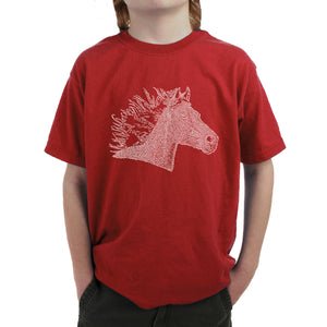 Horse Mane - Boy's Word Art T-Shirt