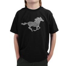 Load image into Gallery viewer, Horse Breeds - Boy&#39;s Word Art T-Shirt