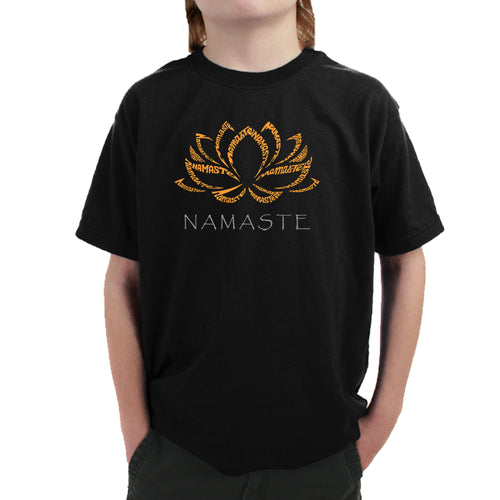 Namaste - Boy's Word Art T-Shirt