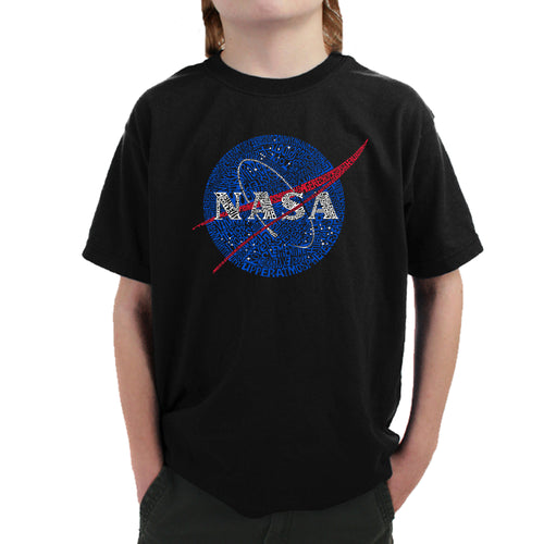 NASA's Most Notable Missions - Boy's Word Art T-Shirt