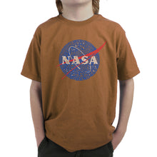 Load image into Gallery viewer, NASA&#39;s Most Notable Missions - Boy&#39;s Word Art T-Shirt