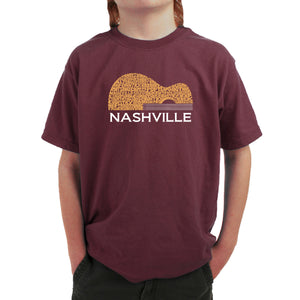 Nashville Guitar - Boy's Word Art T-Shirt