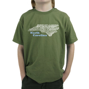 North Carolina - Boy's Word Art T-Shirt