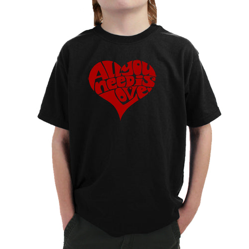 All You Need Is Love - Boy's Word Art T-Shirt