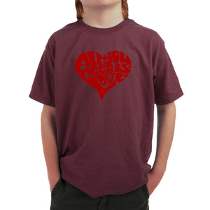 All You Need Is Love - Boy's Word Art T-Shirt