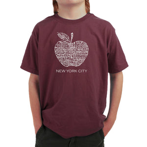 Neighborhoods in NYC - Boy's Word Art T-Shirt