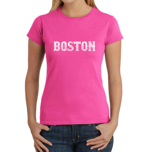 BOSTON NEIGHBORHOODS - Women's Word Art T-Shirt