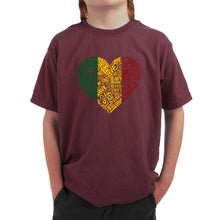 Load image into Gallery viewer, One Love Heart -  Boy&#39;s Word Art T-Shirt