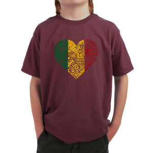 One Love Heart -  Boy's Word Art T-Shirt