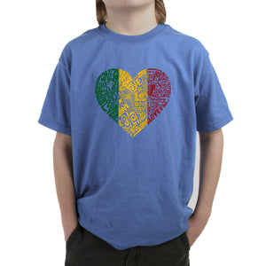 One Love Heart -  Boy's Word Art T-Shirt