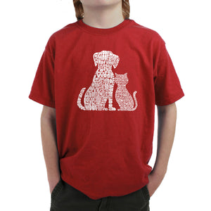 Dogs and Cats  - Boy's Word Art T-Shirt