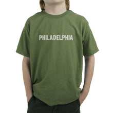 Load image into Gallery viewer, PHILADELPHIA NEIGHBORHOODS - Boy&#39;s Word Art T-Shirt