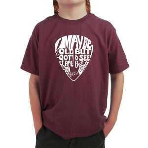 Guitar Pick  - Boy's Word Art T-Shirt