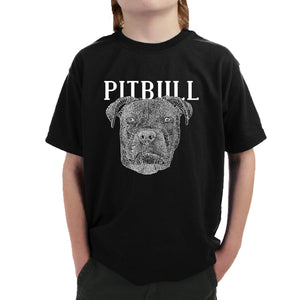 Pitbull Face - Boy's Word Art T-Shirt
