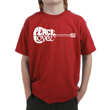 Load image into Gallery viewer, Peace Love Country  - Boy&#39;s Word Art T-Shirt