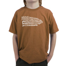 Load image into Gallery viewer, Pledge of Allegiance Flag  - Boy&#39;s Word Art T-Shirt