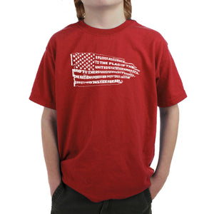 Pledge of Allegiance Flag  - Boy's Word Art T-Shirt