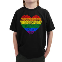 Load image into Gallery viewer, Pride Heart - Boy&#39;s Word Art T-Shirt