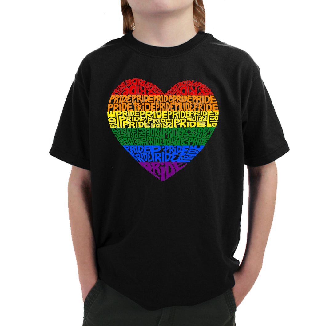 Pride Heart - Boy's Word Art T-Shirt