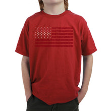 Load image into Gallery viewer, Proud To Be An American - Boy&#39;s Word Art T-Shirt