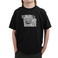 Load image into Gallery viewer, Pug Face - Boy&#39;s Word Art T-Shirt
