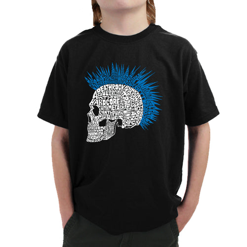 Punk Mohawk - Boy's Word Art T-Shirt