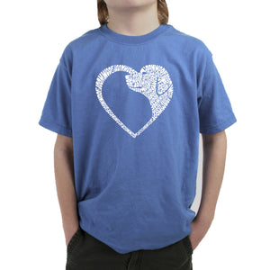 Dog Heart - Boy's Word Art T-Shirt
