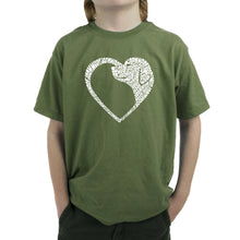 Load image into Gallery viewer, Dog Heart - Boy&#39;s Word Art T-Shirt