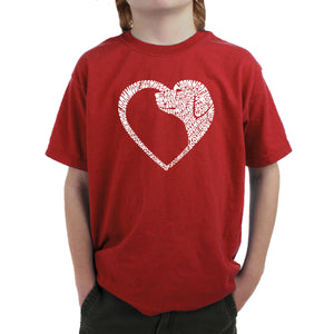 Dog Heart - Boy's Word Art T-Shirt