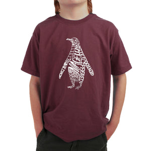 Penguin -  Boy's Word Art T-Shirt