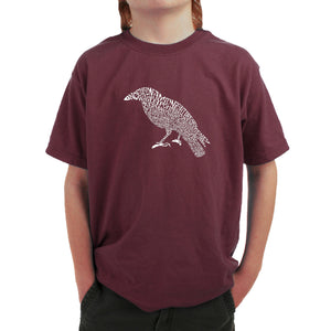 Edgar Allan Poe's The Raven - Boy's Word Art T-Shirt