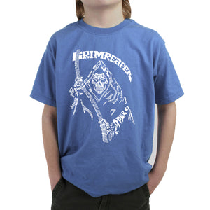 Grim Reaper  - Boy's Word Art T-Shirt