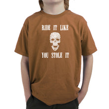 Load image into Gallery viewer, Ride It Like You Stole It - Boy&#39;s Word Art T-Shirt