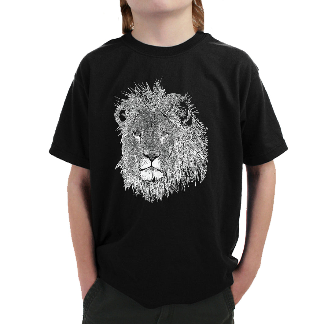 Lion  - Boy's Word Art T-Shirt