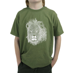 Lion  - Boy's Word Art T-Shirt