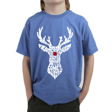 Load image into Gallery viewer, Santa&#39;s Reindeer  - Boy&#39;s Word Art T-Shirt