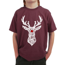 Load image into Gallery viewer, Santa&#39;s Reindeer  - Boy&#39;s Word Art T-Shirt