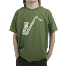 Load image into Gallery viewer, Sax - Boy&#39;s Word Art T-Shirt