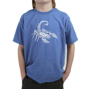 Types of Scorpions - Boy's Word Art T-Shirt