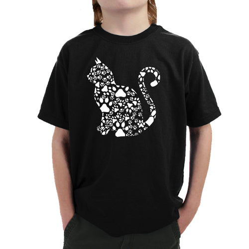 Cat Claws - Boy's Word Art T-Shirt