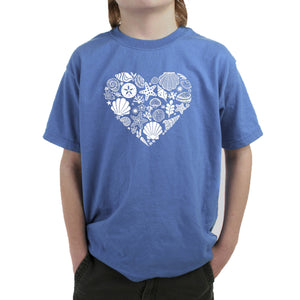 Sea Shells - Boy's Word Art T-Shirt