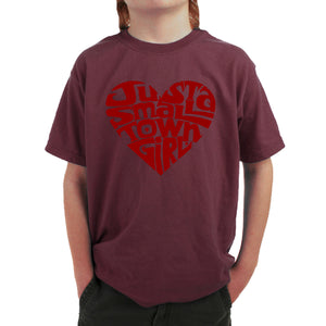 Just a Small Town Girl  - Boy's Word Art T-Shirt