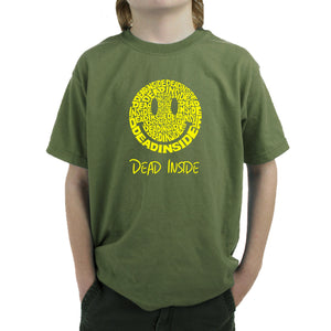 Dead Inside Smile - Boy's Word Art T-Shirt